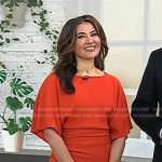 Suzy Karadsheh’s red dolman sleeve dress on Today
