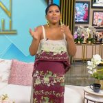 Tamron’s floral print ruffle dress on Tamron Hall Show