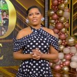 Tamron’s polka dot print ruffle dress on Tamron Hall Show