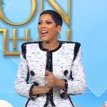 Tamron’s double breasted tweed jacket on Tamron Hall Show
