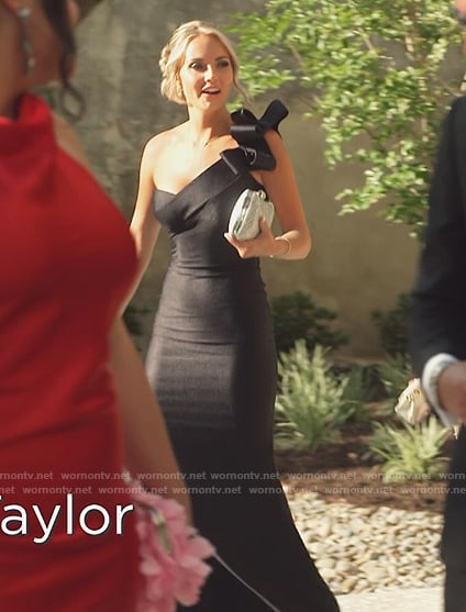 Taylor’s black ruffle one shoulder dress on Southern Charm