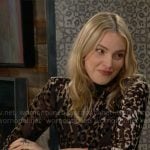 Tessa’s velvet leopard dress on The Young and the Restless
