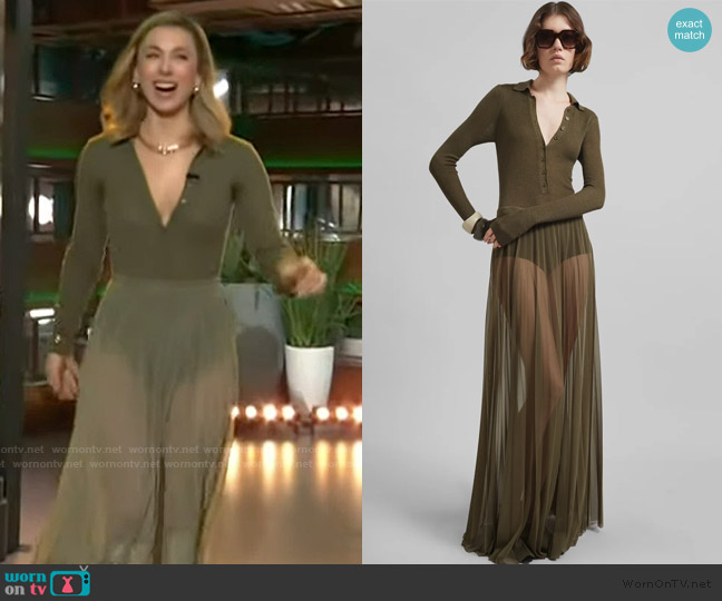 The Frankie Shop Solana Polo Bodysuit worn by Iliza Shlesinger on The Kelly Clarkson Show