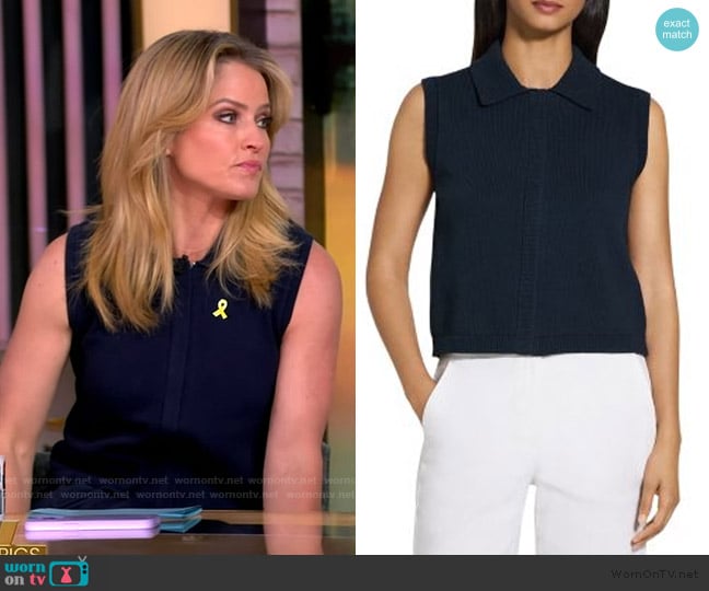 Theory Collared Sweater Vest worn by Sara Haines on The View