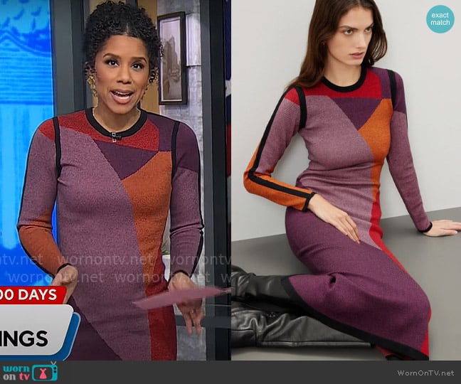 Toccin Nora Midi Dress worn by Adriana Diaz on CBS Mornings