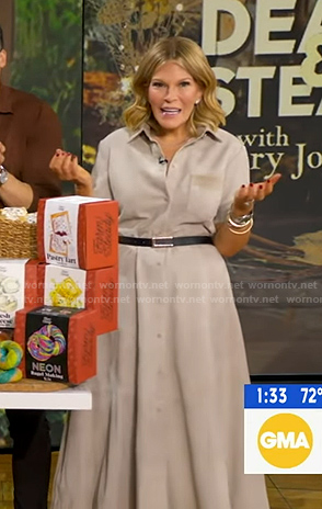 Tory’s grey suede shirtdress on Good Morning America