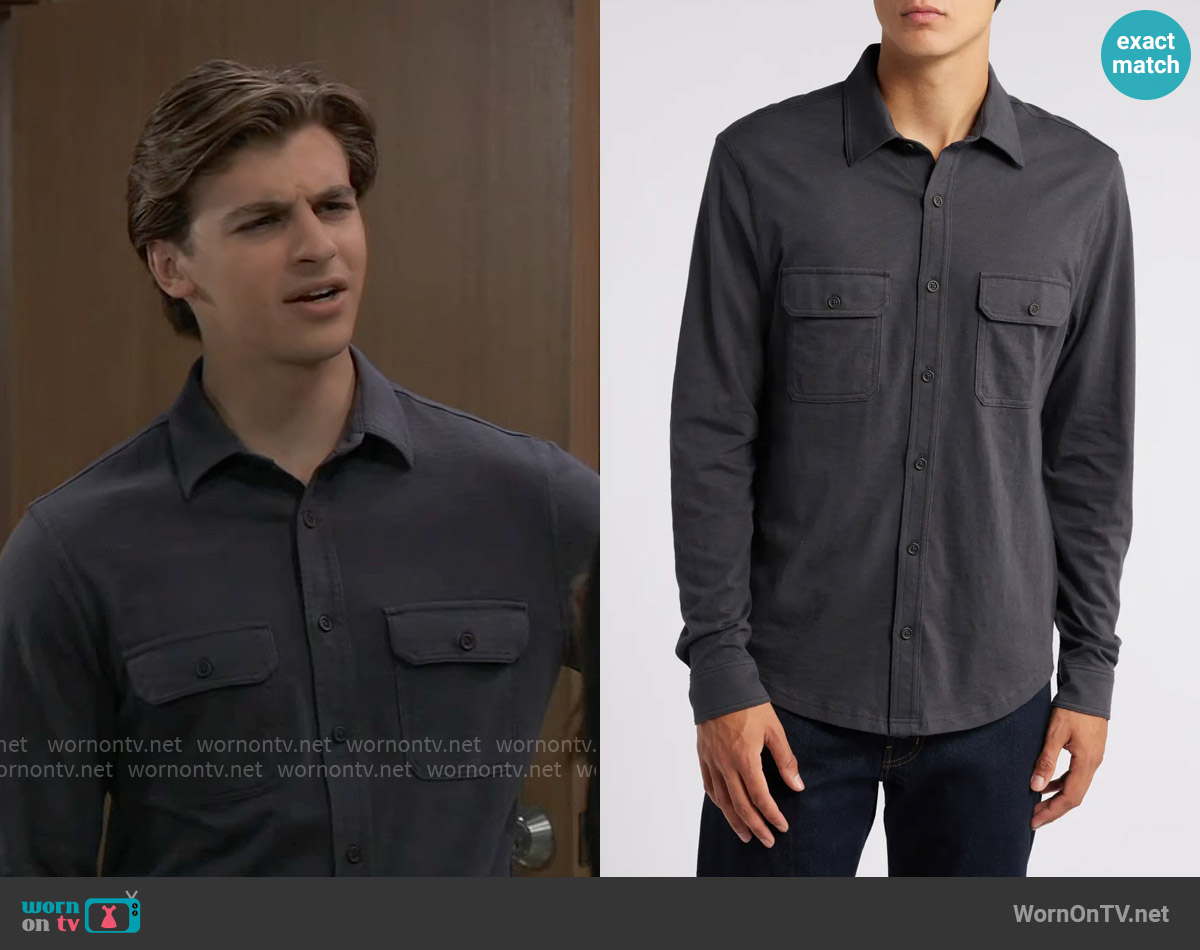 Treasure & Bond Slub Jersey Button-Up Shirt worn by Gio Palmieri (Giovanni Mazza) on General Hospital