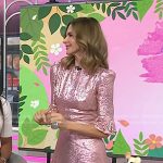 Trinny Woodall’s metallic pink dress on Today
