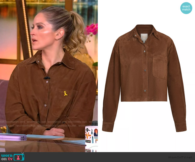 TWP Little Big Joe Suede Jacket worn by Sara Haines on The View