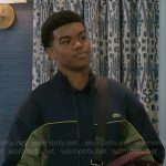 Tyrell’s navy and green jacket and shorts set on Beyond the Gates
