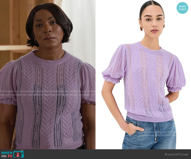 Ulla Johnson Mavis Alpaca Top worn by Athena Grant (Angela Bassett) on 9-1-1