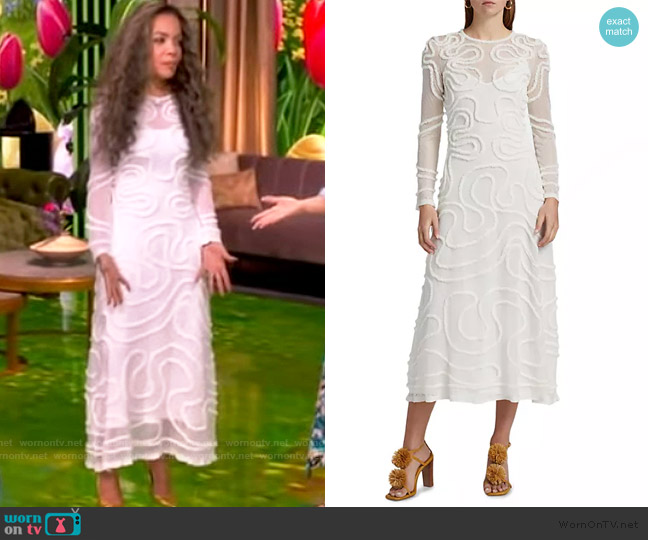 Ulla Johnson Valentina Point D'Esprit Knit Dress worn by Sunny Hostin on The View