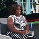 Uzo Aduba’s striped vest and skirt on Access Hollywood