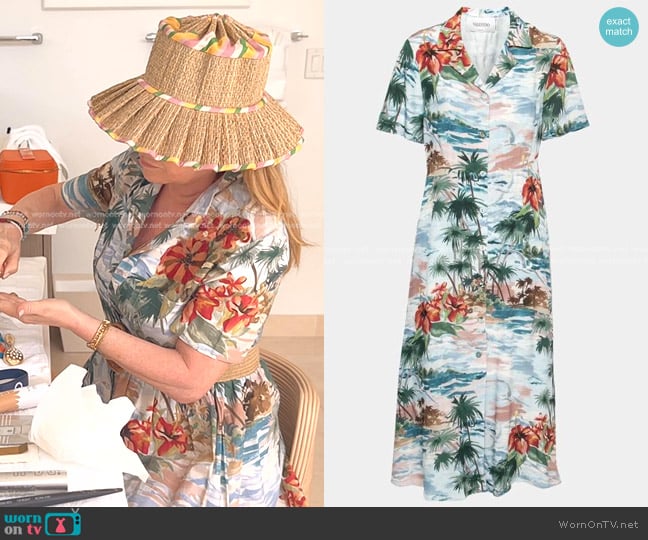 Valentino Print Silk Dress worn by Kathy Hilton on The Real Housewives of Beverly Hills