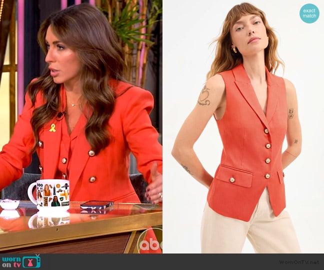 Veronica Beard Benny Linen Vest worn by Alyssa Farah Griffin on The View