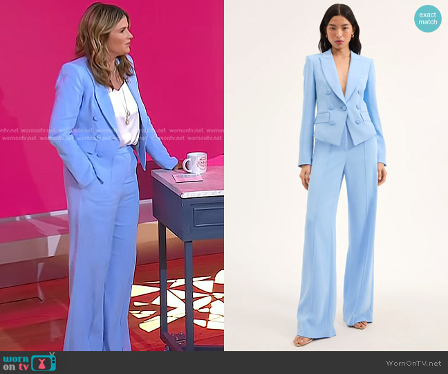 Veronica Beard Diego Dickey Jacket in Blue Sky worn by Jenna Bush Hager on Today