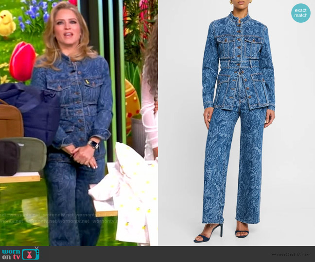 Veronica Beard Tika Denim Jacket worn by Sara Haines on The View