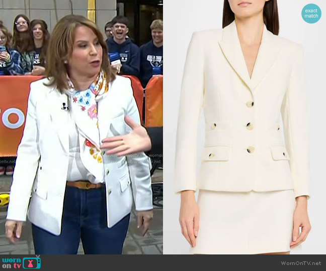 Veronica Beard Terre Cropped Jacket in Off White worn by Stephanie Oppenheim on Today