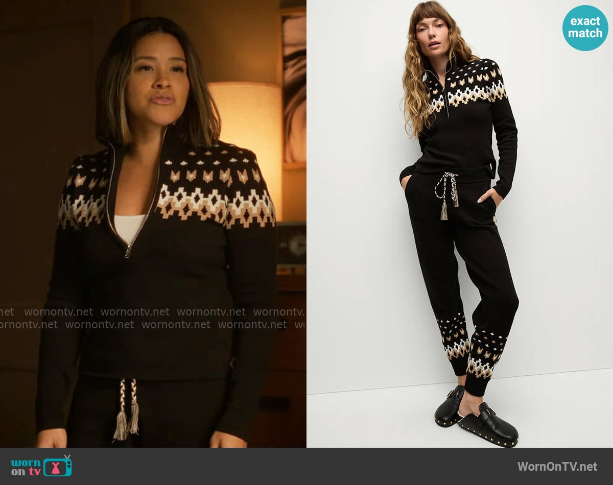 Veronica Beard x The Upside Fairbanks Blanche Knit Turtleneck worn by Marion Alba (Gina Rodriguez) on Will Trent