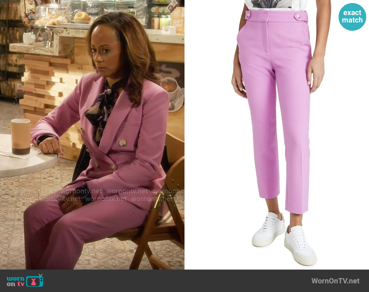 Veronica Beard Gamilia Pants in Orchid worn by Ivy Reed (Essence Atkins) on Poppas House