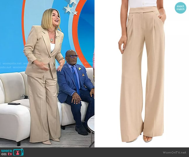 Veronica Beard Marbeau Pants in Stone Khaki worn by Jenna Bush Hager on Today