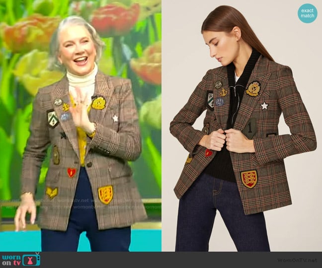 Veronica Beard Merlin Patch Dickey Jacket worn by Clea Shearer on Tamron Hall Show