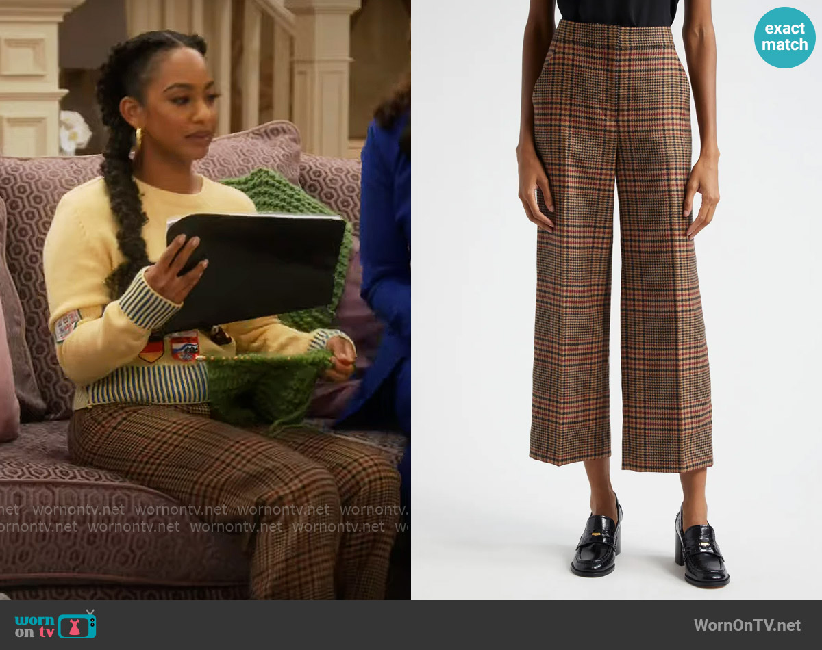 Veronica Beard Brixton Plaid Pants worn by Nina (Tetona Jackson) on Poppas House
