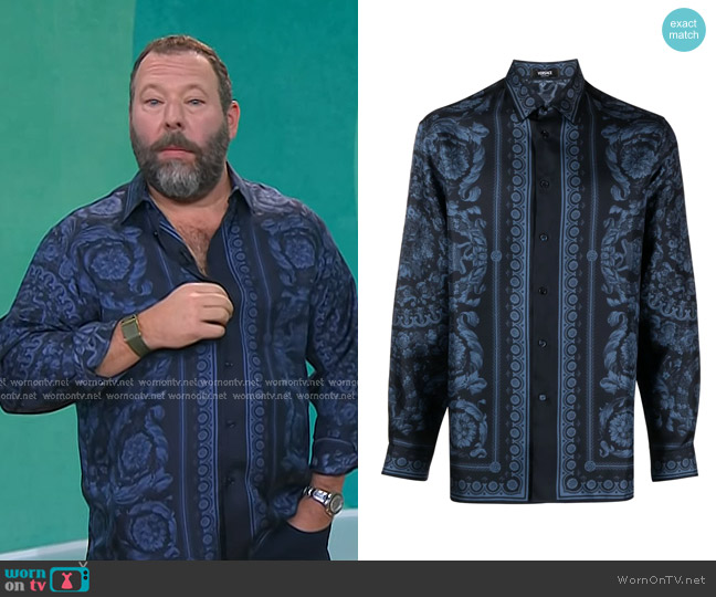Versace Barroco-print Silk Shirt worn by Bert Kreischer on Today