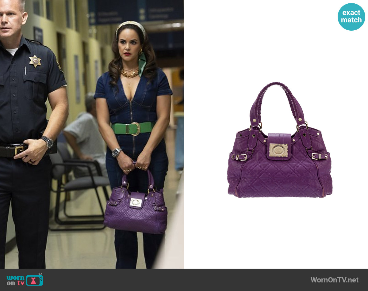 Versace Leather Shoulder Bag worn by Birdie (Melissa Fumero) on Grosse Pointe Garden Society