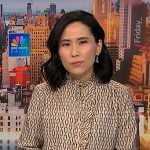 Vicky’s beige chain print blouse on NBC News Daily