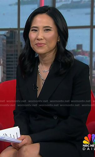 Vicky’s black double breasted blazer dress on NBC News Daily