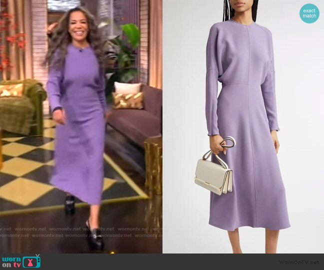Victoria Beckham Long-Sleeve Dolman Midi Dress worn by Sunny Hostin on The View