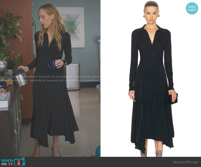 Victoria Beckham Henley Asymmetric Paneled Dress worn by Teddy Altman (Kim Raver) on Greys Anatomy