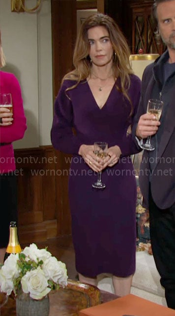 Victoria’s purple knit dress on The Young and the Restless