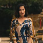 Victoria’s wavey printed kaftan on The White Lotus