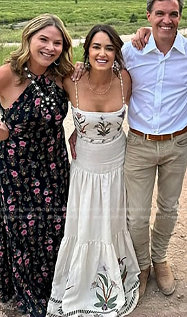 Wendy Stapleton’s white floral embroidered maxi dress on Today
