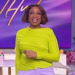Jennifer’s yellow sheer top on The Jennifer Hudson Show