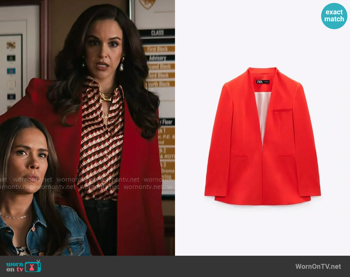 Zara Lapelless Fitted Blazer worn by Birdie (Melissa Fumero) on Grosse Pointe Garden Society