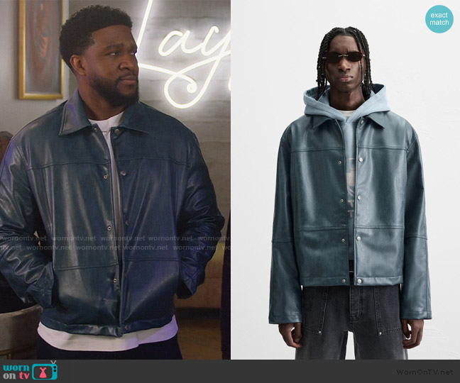 Zara Leather Effect Overshirt worn by Cassius (Osy Ikhile) on All American