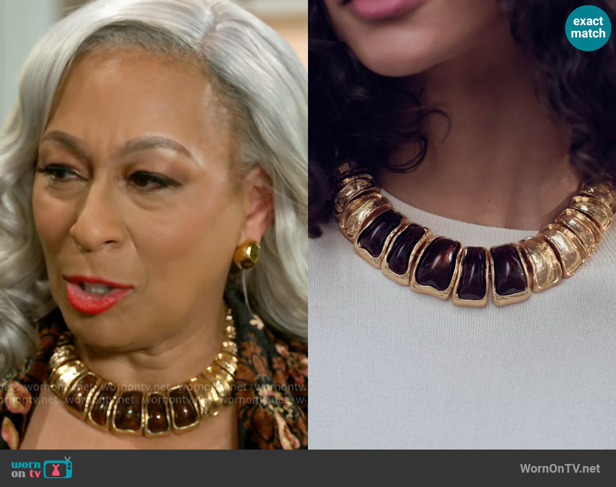 Zara Mixed Pieces Necklace worn by Anita Dupree (Tamara Tunie) on Beyond the Gates