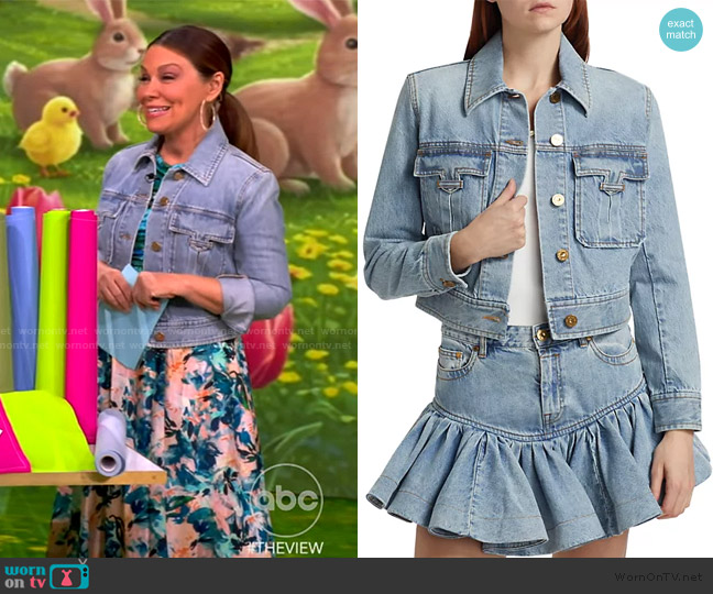 Zimmermann Denim Crop Jacket worn by Gretta Monahan on The View