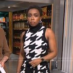 Zinhle’s black and white houndstooth dress on NBC News Daily