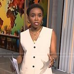 Zinhle’s white long vest on NBC News Daily