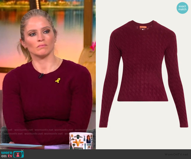 Altuzarra Milla Cable Cashmere Sweater worn by Sara Haines on The View