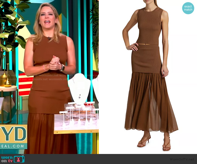 A.L.C Kayla Ribbed Tank Top worn by Sara Haines on The View