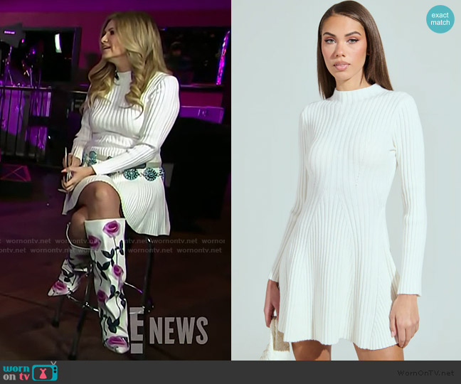 Akira Sleek and Chic Knit Mini Dress worn by Nikki Novak on E! News