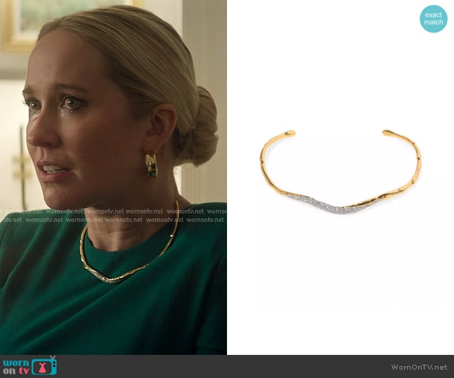 Alexis Bittar Solanales Skinny Collar 14K-Gold-Plated & Crystal Necklace worn by Reagan Lockwood-Jacobs (Anna Camp) on You