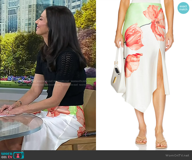 Alcie + Olivia Harmony Skirt in Dream Life Sharp Green worn by Dr. Natalie Azar on Today