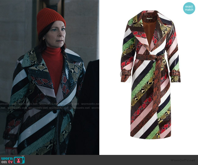 Alice + Olivia Keith Vegan Midi Trench worn by Elsbeth Tascioni (Carrie Preston) on Elsbeth