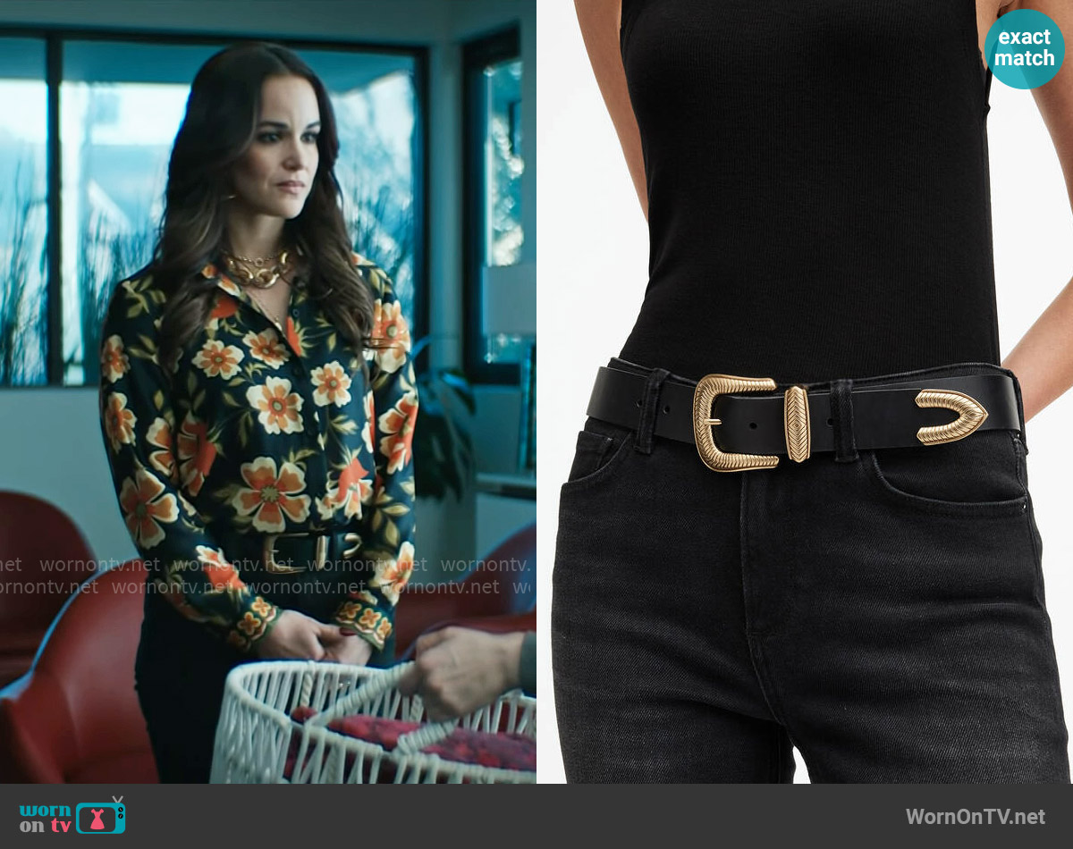 All Saints Skylar Belt worn by Birdie (Melissa Fumero) on Grosse Pointe Garden Society